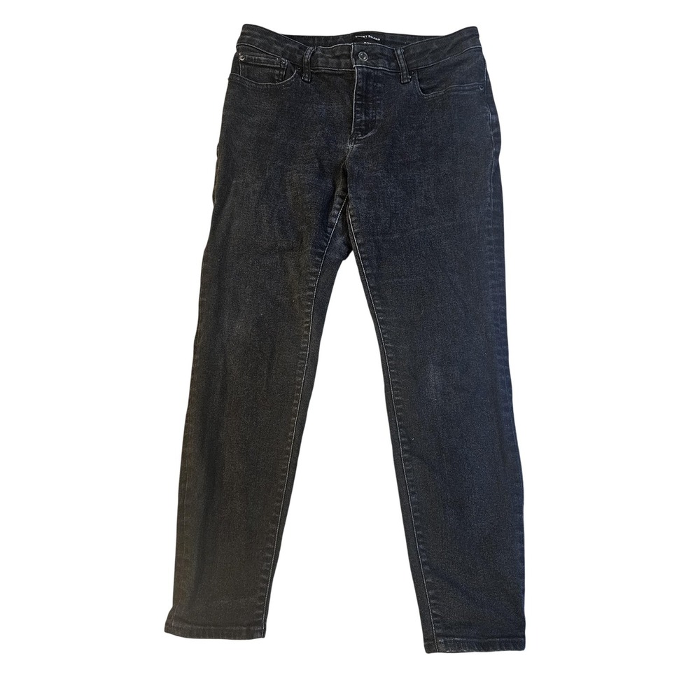 Lucky Brand Jeans Womens 12 Gray Charcoal Wash Skinny Slim Stretch Denim Pants